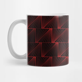 Diagonal Triangles in Black and Ruby Red Vintage Faux Foil Art Deco Vintage Foil Pattern Mug